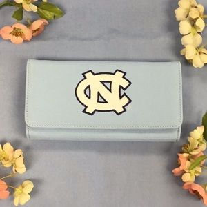 NC Tarheels Embroidered Blue Trifold Wallet